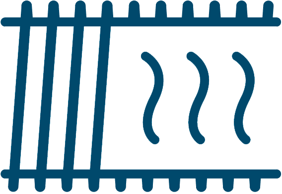 Embedded heater wires are arranged spirally on the outside of the circuit, increasing performance in heating and rain-out management.