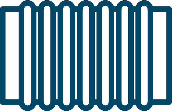 Low compliance of the corrugated circuit type